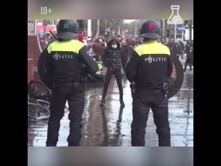 porn провокация полицейских на протестах в нидерландах hd