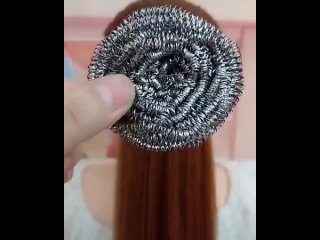 porn красивая вечерняя причёска с помощью кухонной губки hd