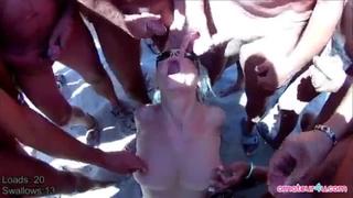 porn отсосала на пляже всем кто подходил кончали в рот swallow bukkake glory hole periscope hd