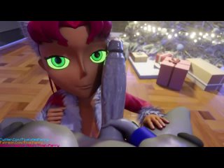 porn futanari futa christmas dc pixel perry raven starfire teen titans animated blender sound hd