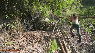 porn snakes ct camping im building a shelter under the rocks from start to finish pick papaya and made a delicious salad hd