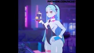 porn waitress rebecca cyberpunk 2077 официантка ребекка порно хентай porno henta hd
