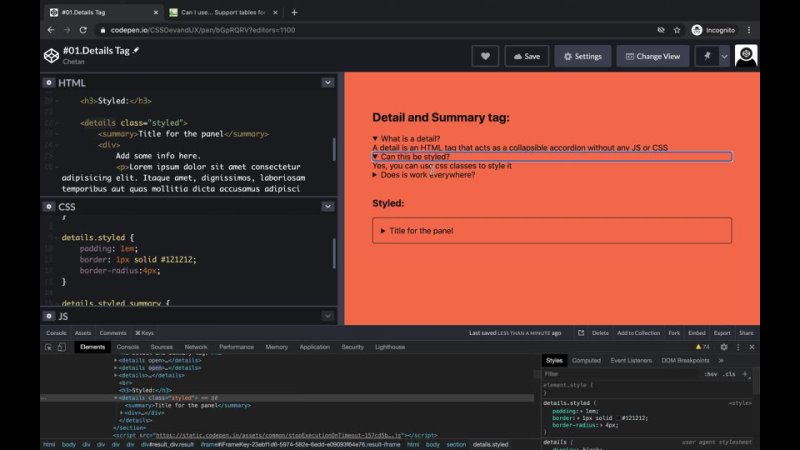 porn detail and summary tag in html with css styling and transitions hd