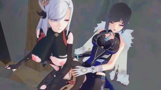 porn shenhe шэнь хэ шаньхе yelan е лань елань rule34 porn genshin impact 18 hd
