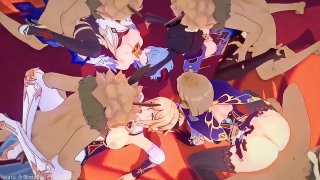 porn mona x ganyu x jean x lisa мона x гань юй x джин x лиза genshin impactmmd r18 hd