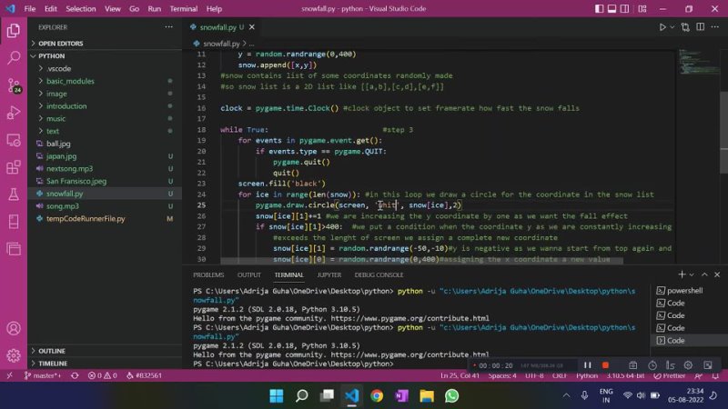 porn pygame tutorial for beginners how to create snow fall animation in python using pygame hd