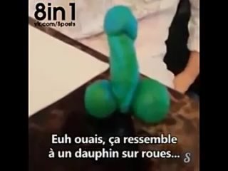 porn девочка слепила из пластилина дельфина на колёсах похожего на член allie made a dolphin on wheels out of play doh hd