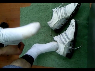 porn fetish boy taking off full of sweat latex socks after wearing them all day at work hd