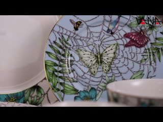 porn vana butterfly pattern kitchen dinnerware set with plates bowls and mugs hd