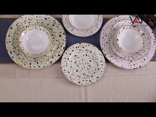 porn vana 16pcs new premium tableware china colorful flower decal dinner set hd