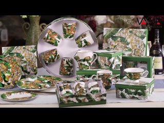 porn vana set of 6 tea cups and saucers with leopard print gold trim hd